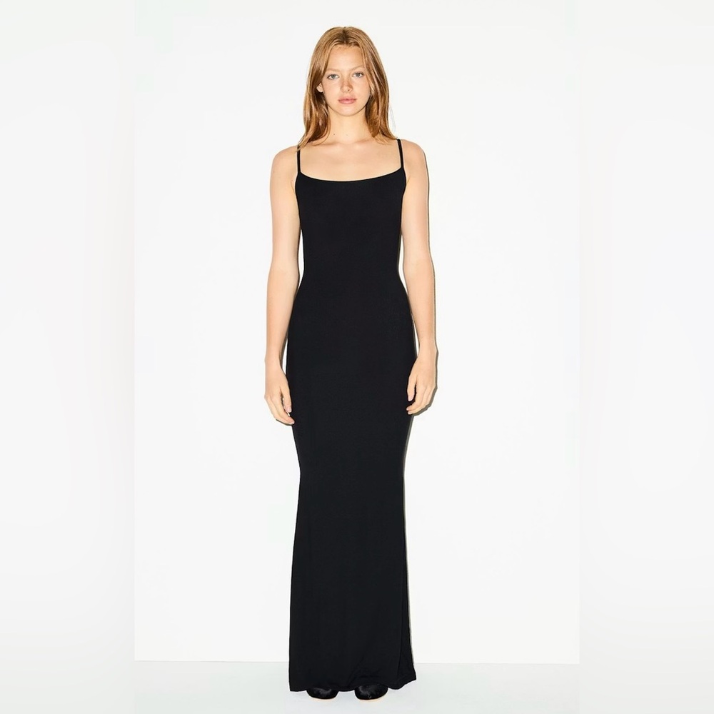 SKIMS Black Slip Dress